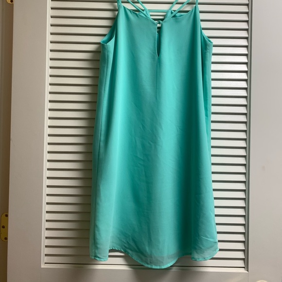 Naked Zebra Teal Spaghetti Strap Dress - Picture 2 of 6